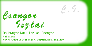 csongor iszlai business card